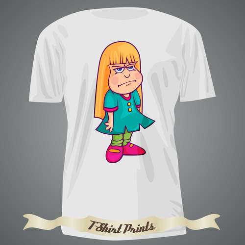 Angry girl t-shirts prints design vector