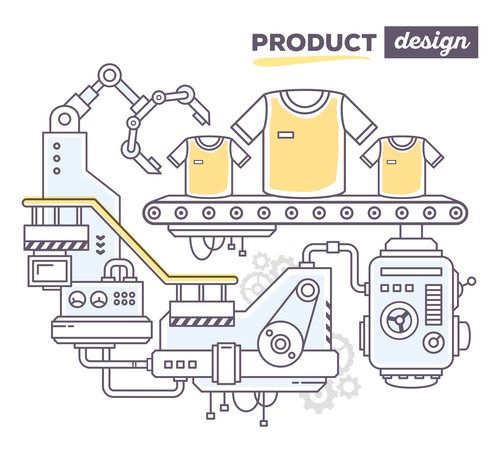 Apparel production design business concept vector
