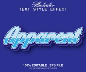 Apparent text style effect vector