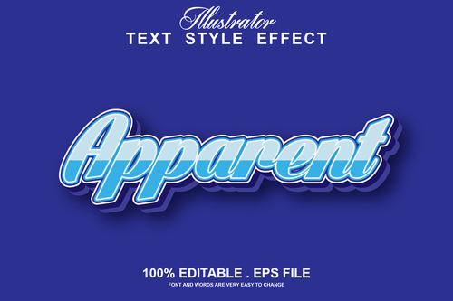 Apparent text style effect vector