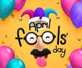 April fools day mask cartoon vector