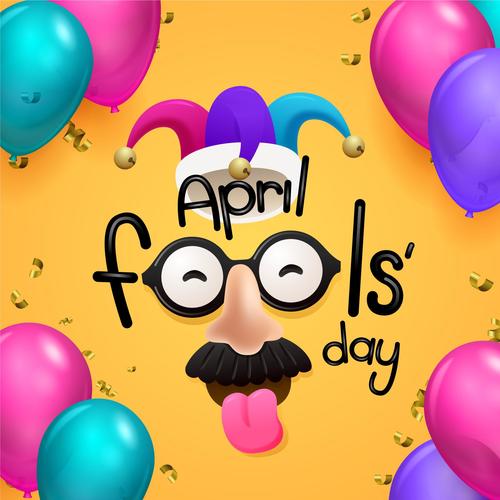 April fools day mask cartoon vector