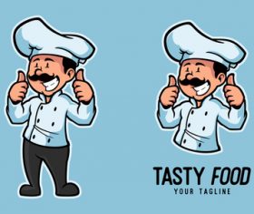 Awesome chef cartoon character vector