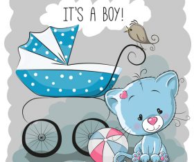 Baby carriage cartoon illustration vector