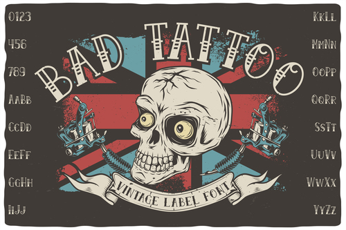 Bad tattoo illustration vector