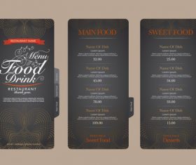 Bakery menu card vector