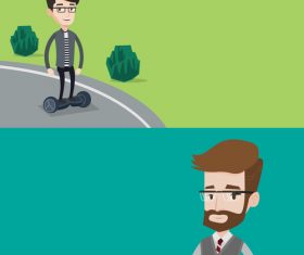 Balance scooter cartoon illustration vector