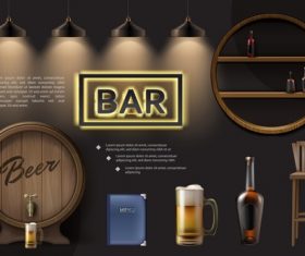 Bar realistic 3d illustration vector