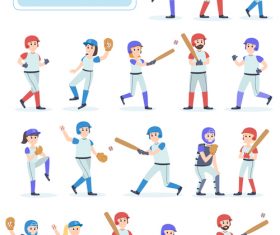 Baseball character vector