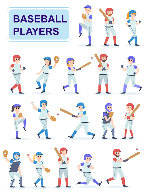 Baseball character vector