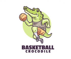 Basketball crocodile logo vector