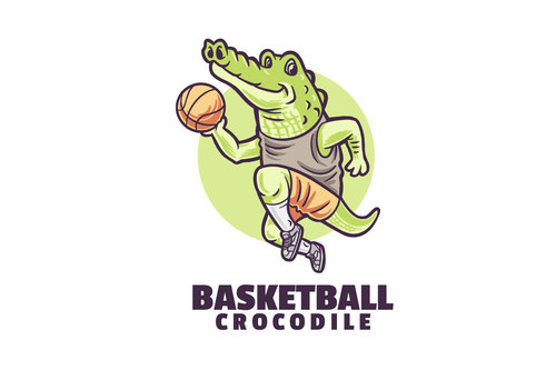 Basketball crocodile logo vector