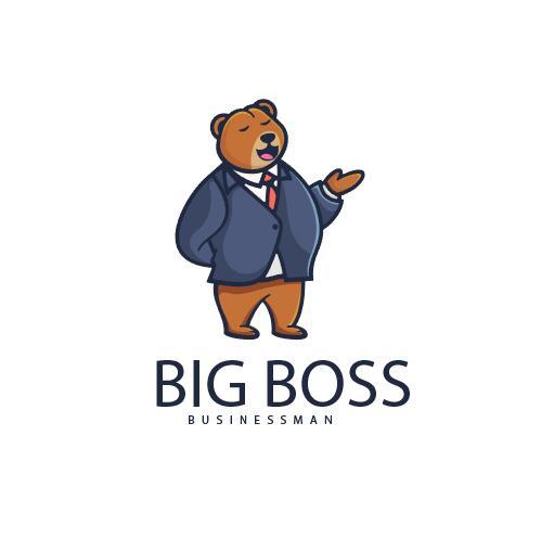 Bear cartoon mascot logo vector free download