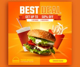 Best deal promotion social media post vector