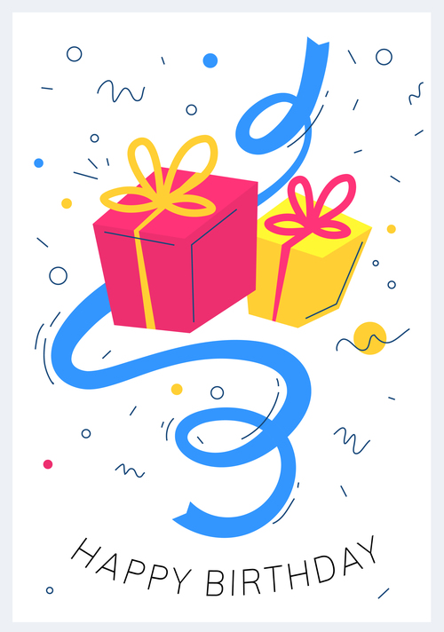 Birthday gift illustration vector