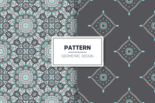 Black and blue mandala pattern seamless background design vector