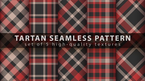 Black and red tartan seamless pattern vector