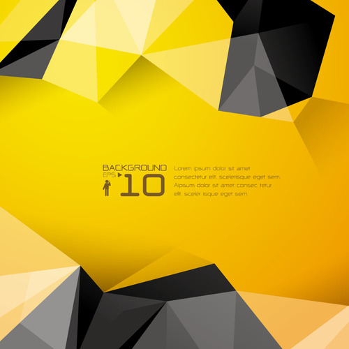 Black and yellow abstract geometric background vector free download