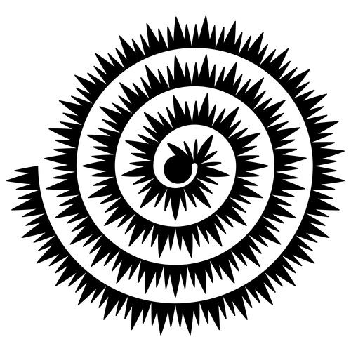 Black spiked rolled paper flower vector