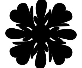 Black watercolor painting flower vector