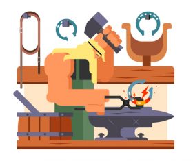 Blacksmith cartoon illustration vector