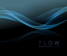 Blue abstract shiny golden wavy background vector