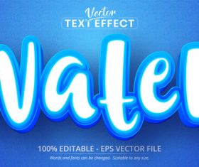 Blue and white editable text effect vector
