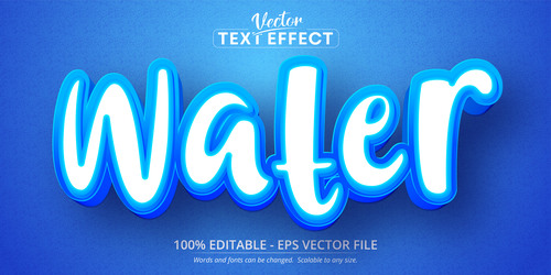 Blue and white editable text effect vector