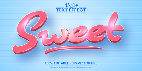 Blue background red editable text effect vector
