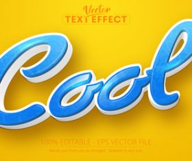 Blue cool editable text style effect vector