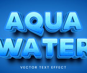 Blue editable font text design vector