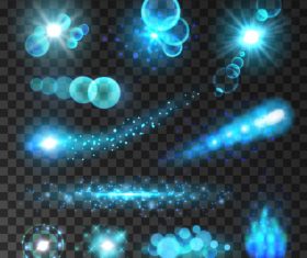 Blue sparkling glare background vector