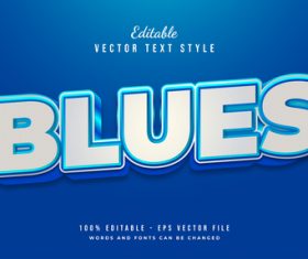Blues text style effect vector