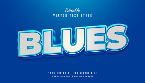 Blues text style effect vector