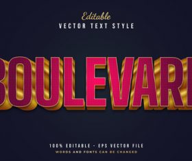 Boulevard text style effect vector