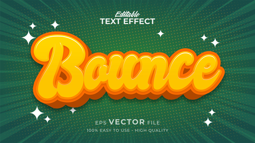 Bounce editable text effect vector
