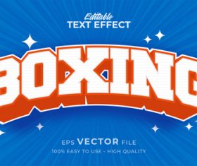 Boxing editable text effect vector