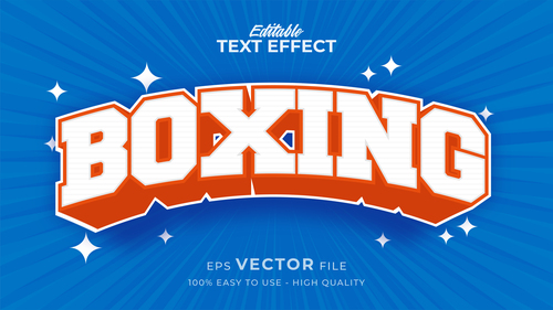 Boxing editable text effect vector