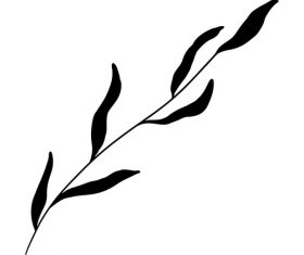 Branches black watercolor painting vector