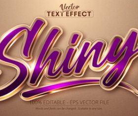 Bright purple editable text effect vector