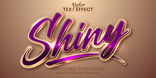 Bright purple editable text effect vector