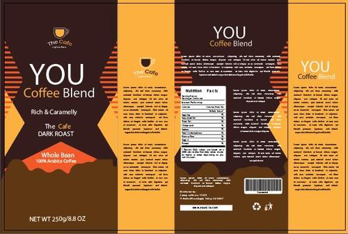 Brown and yellow coffee packaging vector