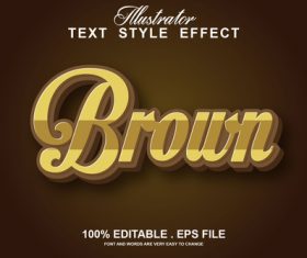 Brown background golden font text style effect vector
