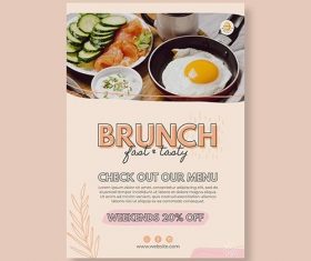 Brunch restaurant poster template vector