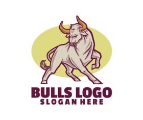 Bulls logo template transparant vector