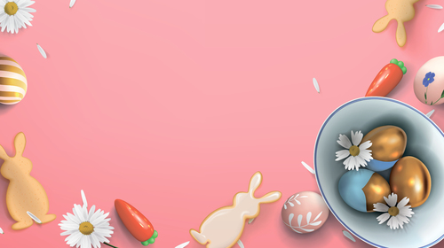 Bunny egg easter background vector