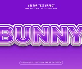 Bunny text style effect vector