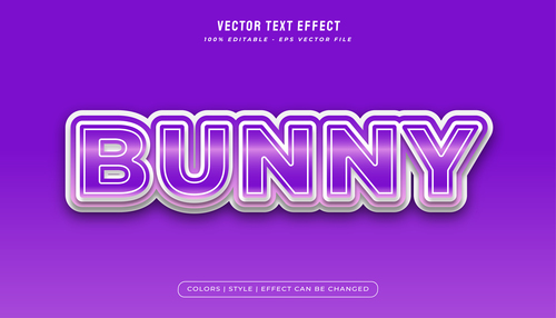 Bunny text style effect vector
