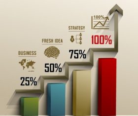 Business data infographic vector