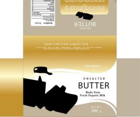 Butter golden packaging vector